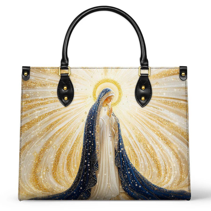 Women's Handbag - Faith & Purity Guardian Print PU Leather Shoulder & Crossbody Bag for Travel and Dating - Thumbnail 2