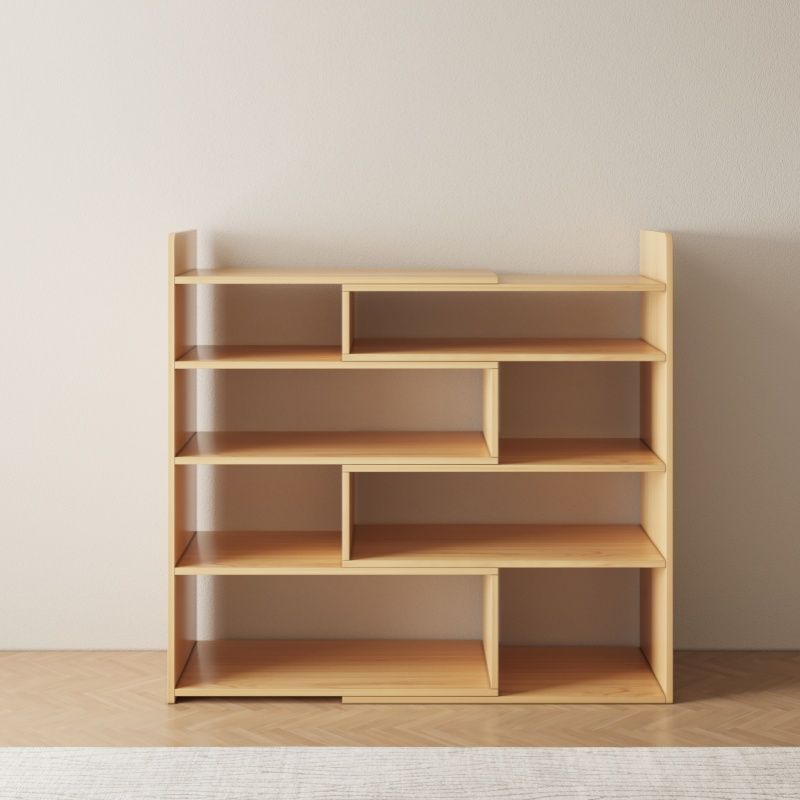 Solid Wood Retractable Bookshelf Floor-Standing Multi-Layer Storage Rack Student Children's Home Bedroom Corner Low Bookcase