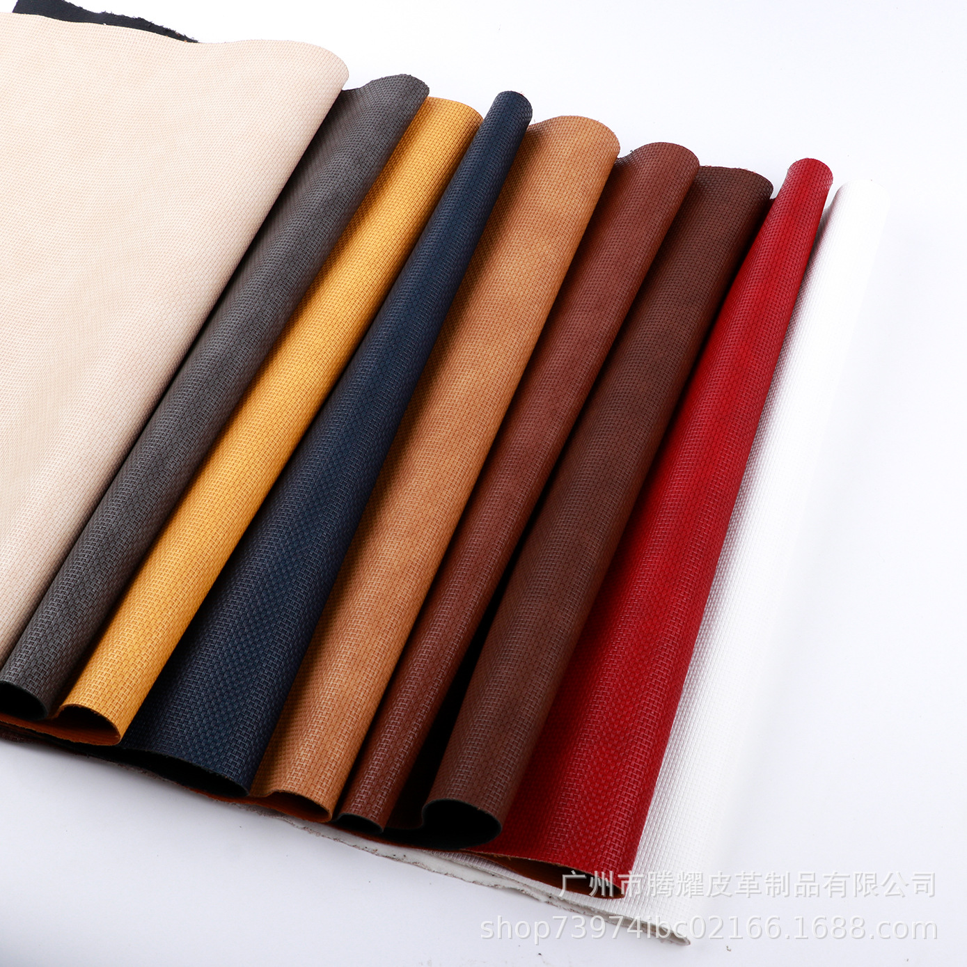 厂家直销PU编织纹仿棉绒1.0mm人造革鞋料沙发箱包手袋皮带皮料