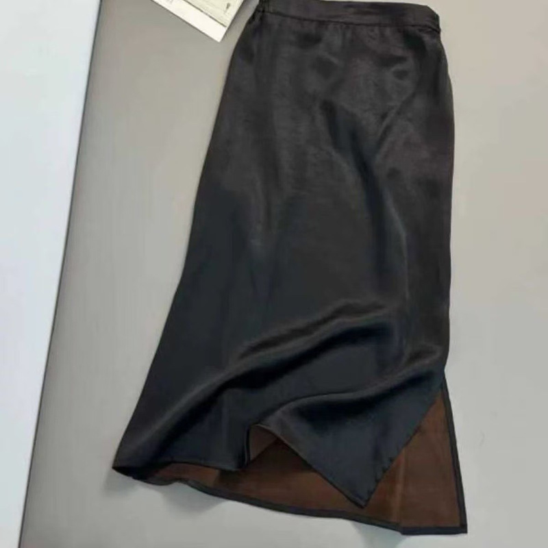 Xiangyunsha Commuter Slimming Look Skirt Old Material with Slits on Both Sides Suit Waist Mulberry Silk Hip Skirt Silk One-Step Skirt