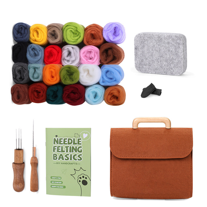 Cross-Border New Product Wool Felt Poke Fun Storage Bag Wool Material Large Set DIY Wool Doll Full Set of Tools Cross-Border New Product Wool Felt Poke Fun Storage Bag Wool Material Large Set DIY Wool Doll Full Set of Tools