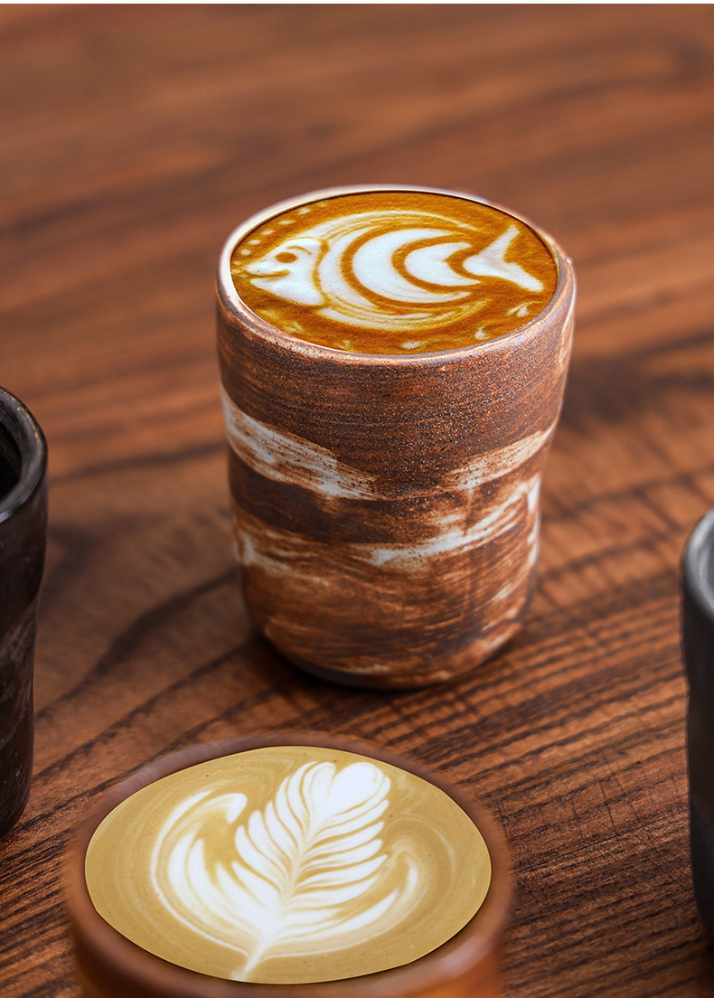 Japanese-style Ceramic Espresso Mug Rustic Vintage Coffee Cup_voghion.com