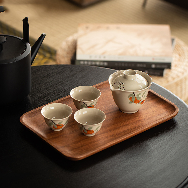 南米産ウォールナット木製トレイ、無垢材和風茶托、北欧風茶台、家庭用リビング茶托、乾燥茶托、茶道具|undefined