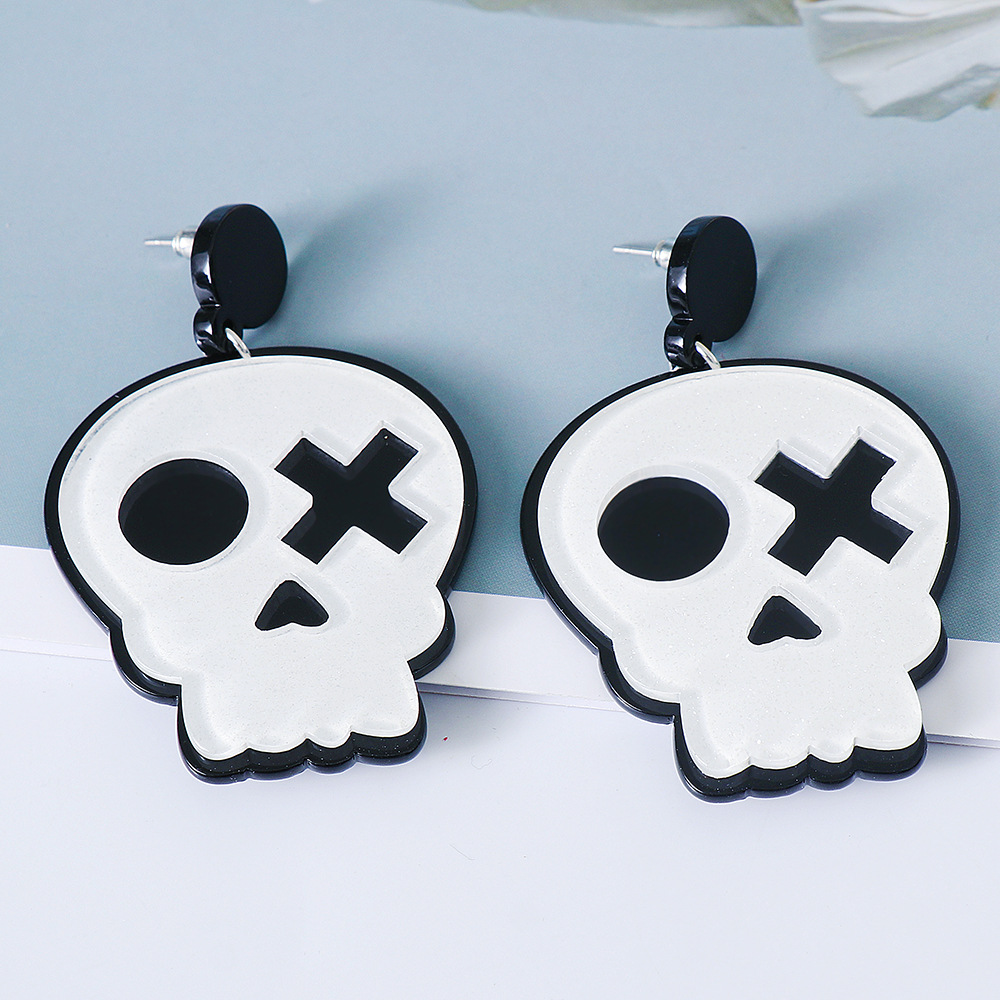 Halloween Funny Pumpkin Skull Ghost Acrylic Personality Resin Earrings display picture 26