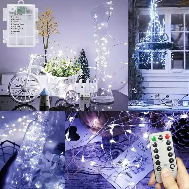 LED Sternenhimmel V Hängeleuchte mit magischer Bohne, dreifarbig dimmbar, RGB-Lichter, Niederspannungs-Lichtquelle, warmweiße Atmosphärenleuchte, Kupferdraht-Lampe