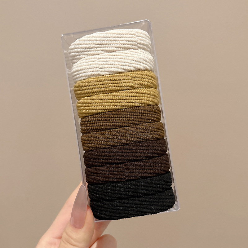 Cuerda de cabello gruesa de color, cuerda de cabeza de cola de caballo alta para niños, sin estrangula, lazo para el cabello sin costuras, banda de goma duradera de alta elasticidad para niñas