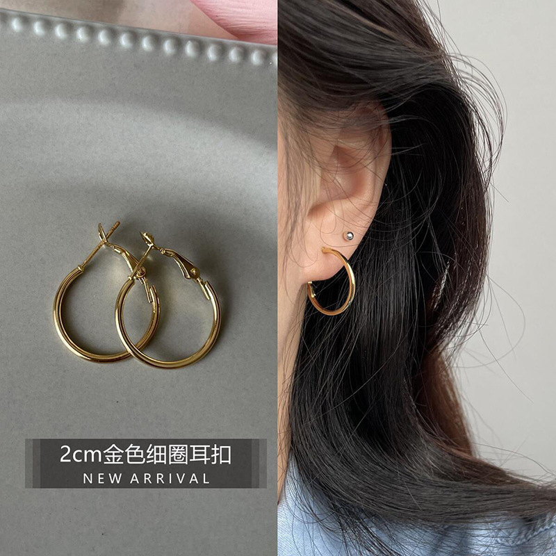 银色素圈大耳圈女2025新款爆款方圆脸大圈耳环轻奢高级感圈圈耳饰|undefined