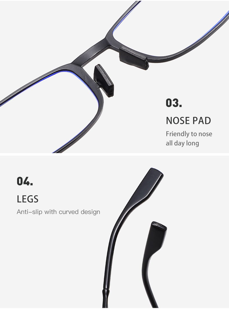 2023 Nuovo Export Metallo Full Frame Triangle Pen Cartridge Box Anti-luce blu per la generazione di specchi per anziani Gamba a molla per capelli Sguardi di lettura_voghion.com