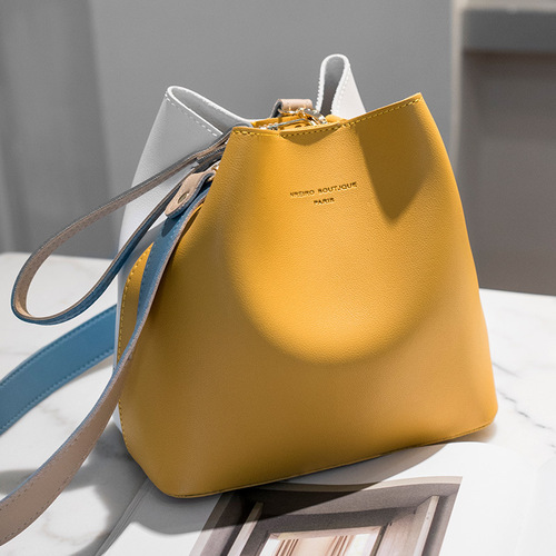 2024 Spring New Mother-and-Daughter Handbag Water Trough Bag Korean Style Wide Shoulder Strap Single Shoulder Crossbody Bag