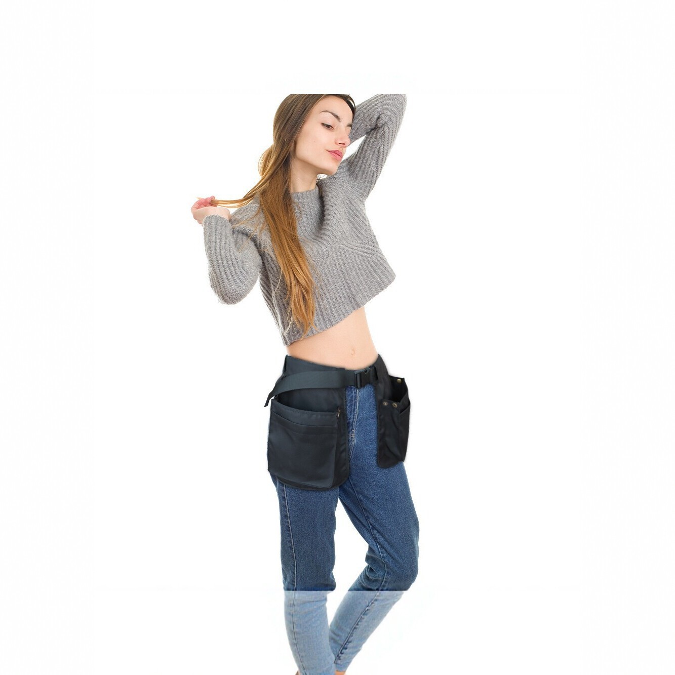 Cross-border outdoor multi-functional multi-pocket zipper waist bag, new outdoor large-capacity tool storage waist bag skirt bag