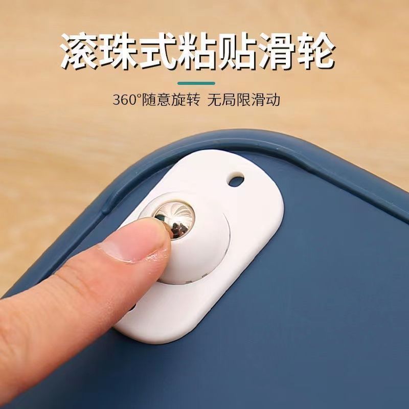 粘贴式移动底座助力滚珠滑轮万向轮轮子五金家用收纳箱盒柜小脚轮