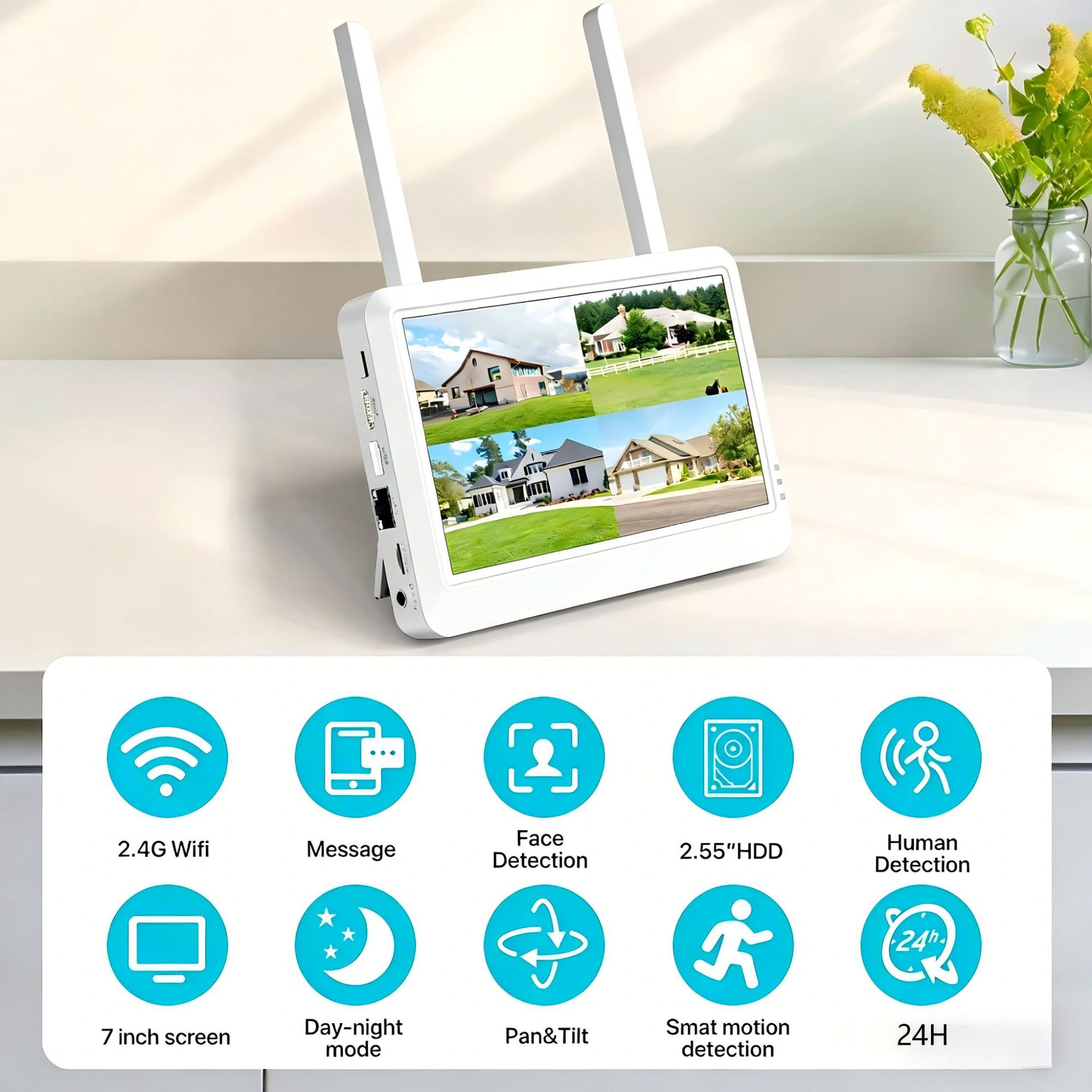 CCTV监控系统wifi带屏小5V球机监控摄像头套装摄像头带屏录像机