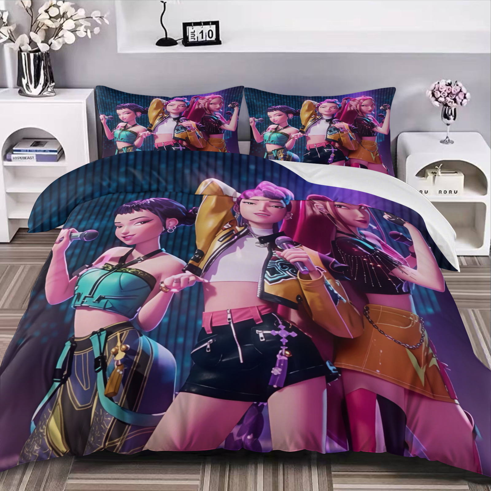 Caza de brujas K-POP tres piezas Amazon AliExpress edredón impresión digital 3D transfronteriza Nantong puente de piedra