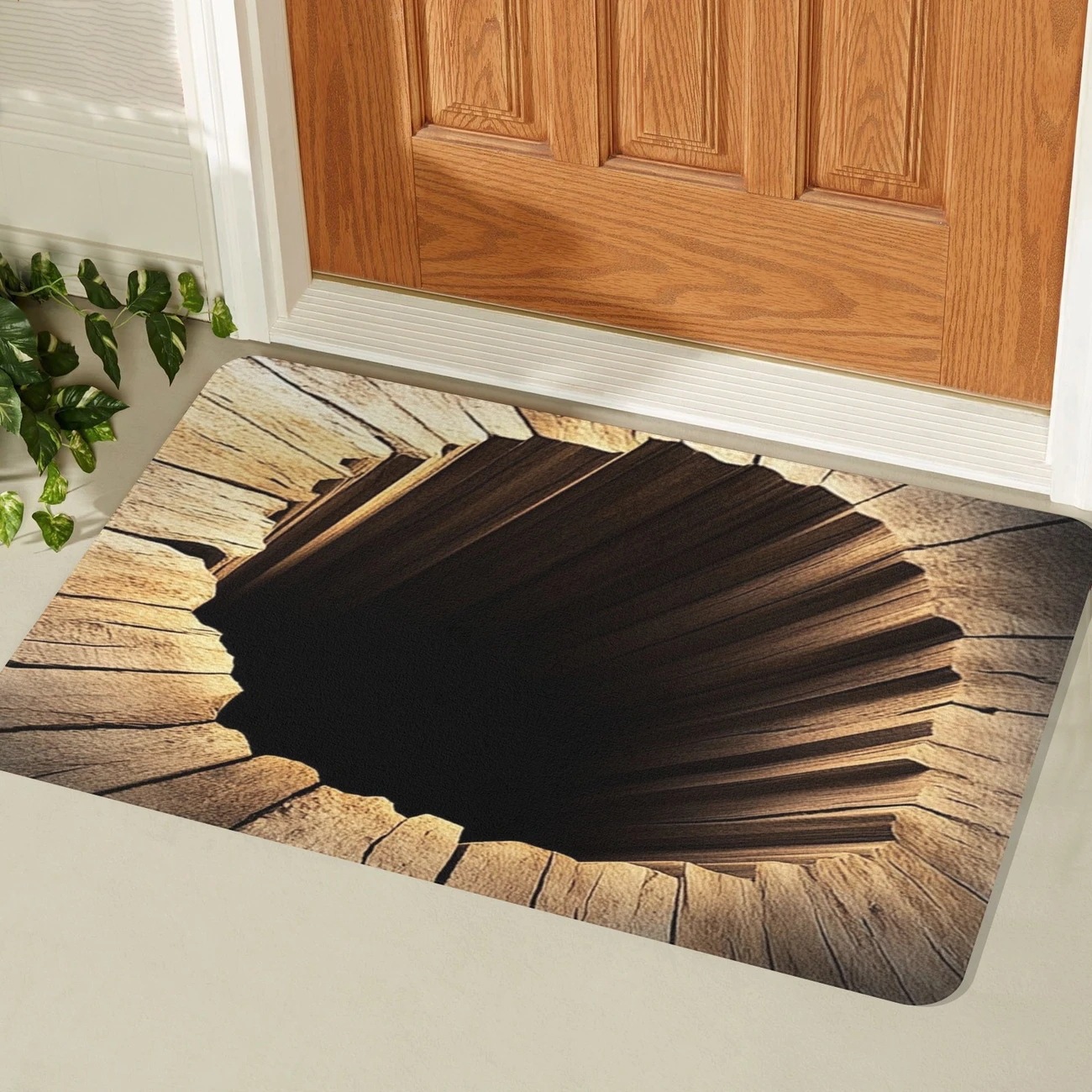 Amerikaanse stijl 3D-perspectief voor het aankleden van schoenen bij de voordeur, vuilafstotende vloermat van kristalfluweel._voghion.com