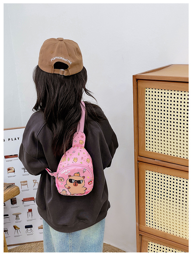 Kid'S Nylon Capybara Cute Square Zipper Fanny Pack display picture 13