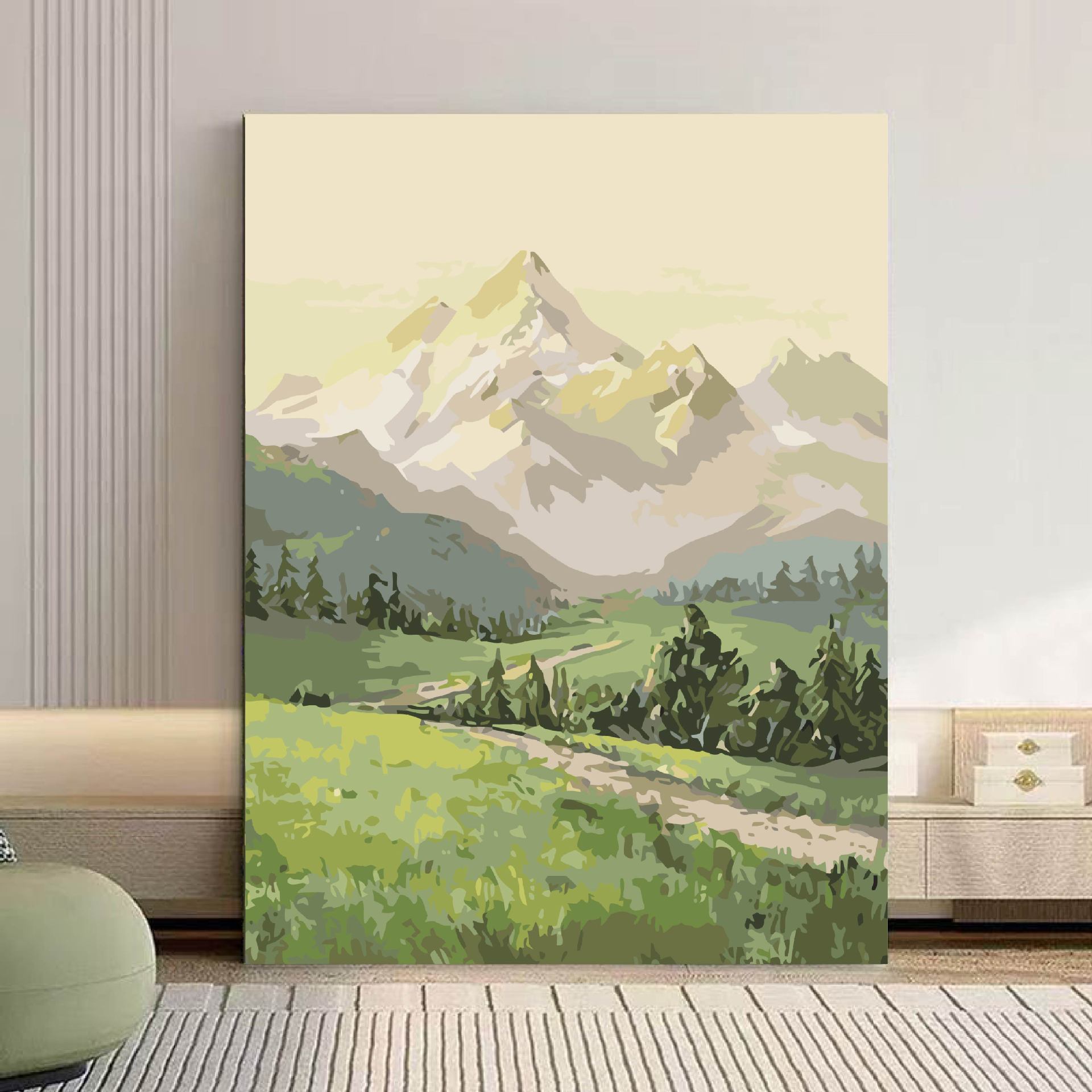 Sunshine Jinshan paisaje didiy pintura al óleo digital relleno de color sala de estar comedor de gran tamaño pintura a mano