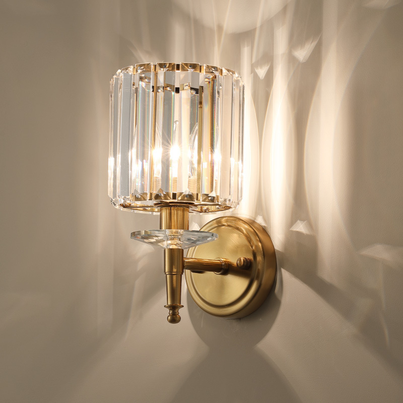 Cabecera de cama de cristal de pared de fondo fábrica moderna venta directa lámpara de pared directa sala de estar escaleras dormitorio fondo postmoderno americano