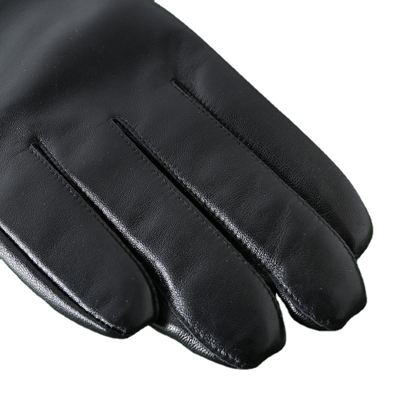 羊皮真皮手套男秋冬季保暖加绒加厚户外骑行开车手套触屏分指手套