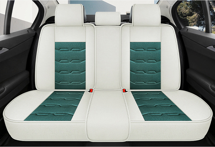 Linen Car Seat Cushion All-Inclusive Cartoon Seat Cover Four-Season Universal Car Cushion Seat Cover Small Car Seat Cushion