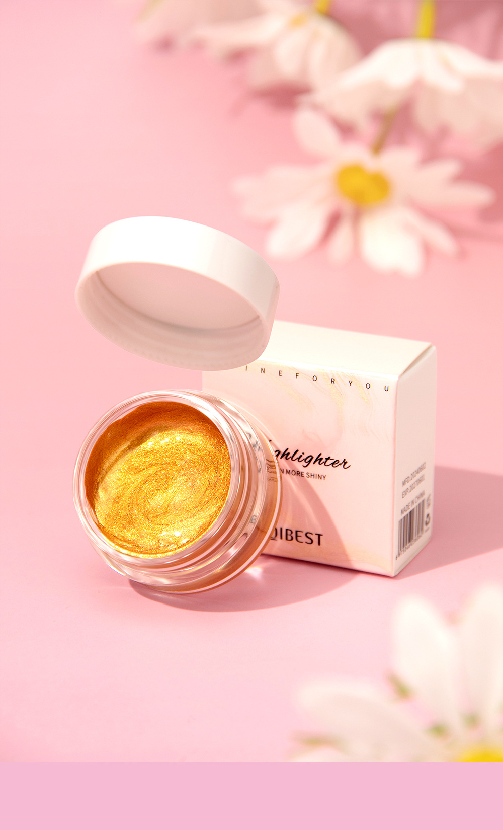 QIBEST Cross-border Sparkling High-Gloss Cream: Natural pearlescent facial contouring, full-body brightening, contour modification, High-gloss makeup undefined