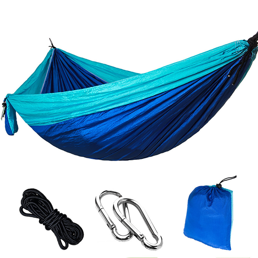 Venta directa de fábrica al aire libre individual doble paracaídas tela hamaca a juego nailon swing ancho hamaca de ocio interior image 7