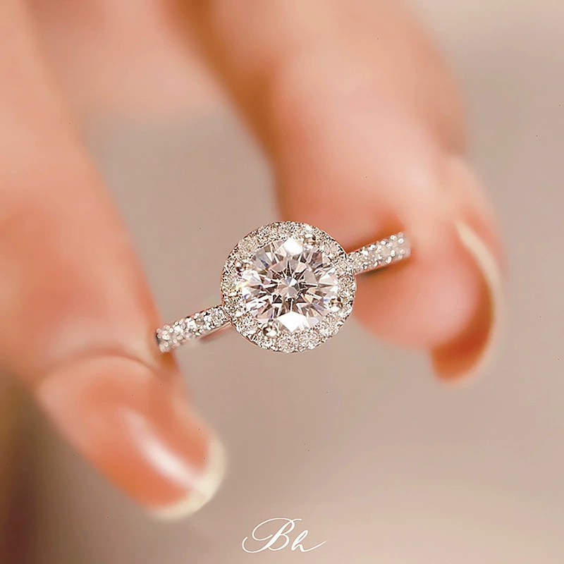 Звездная принцесса круглая сумка одна карата кольца Мозамбик женский S925 стерлингового серебра платина золотое обручальное кольцо маленькая красная книга