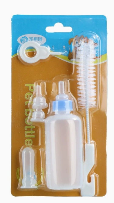 Mini botella de alimentación para mascotas 60ML Bichon botella de alimentación para perros pequeños traje de limpieza gratuito cuatro pezones ventas directas de la fábrica