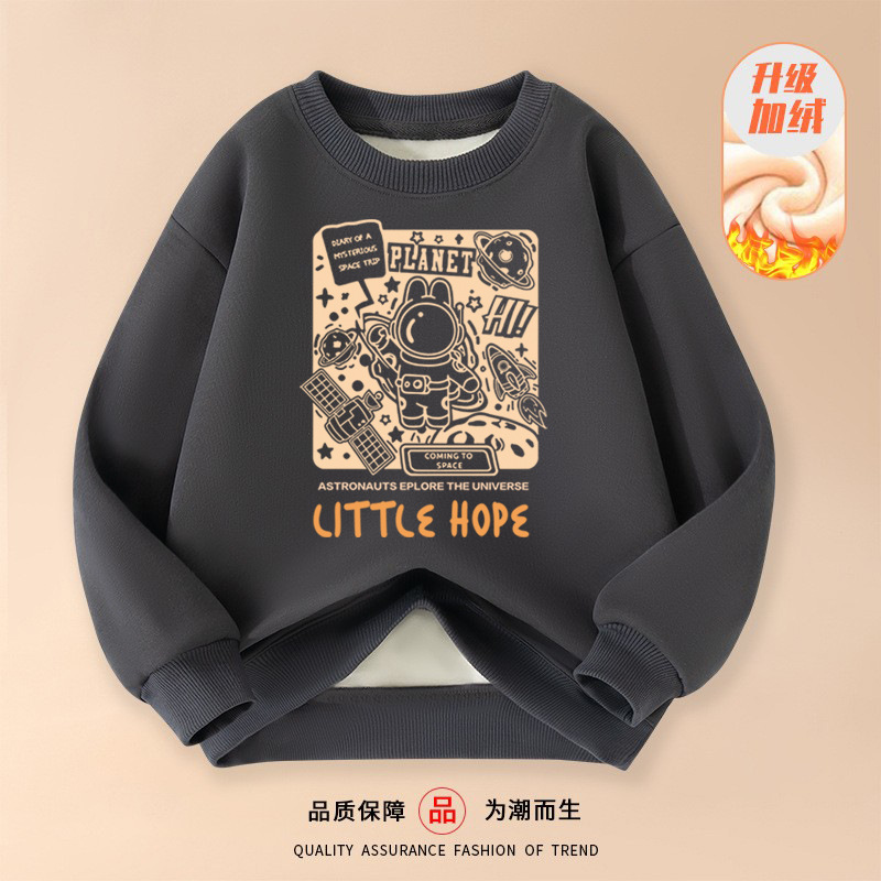 Velvet sweatshirt astronaut iron gray