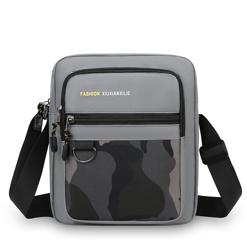 Cross-border nuevo bolso de hombre con cremallera de tres capas, bolso de hombre casual de gran capacidad de nylon, bolso de hombro de moda universal
