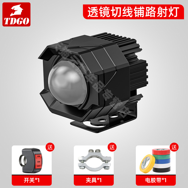 Foco LED para Motocicleta y Vehículos Eléctricos, Ultra Brillante, Externo, con Batería, para Triciclo, 12V, Modificado, Iluminación para Pavimentación de Carreteras