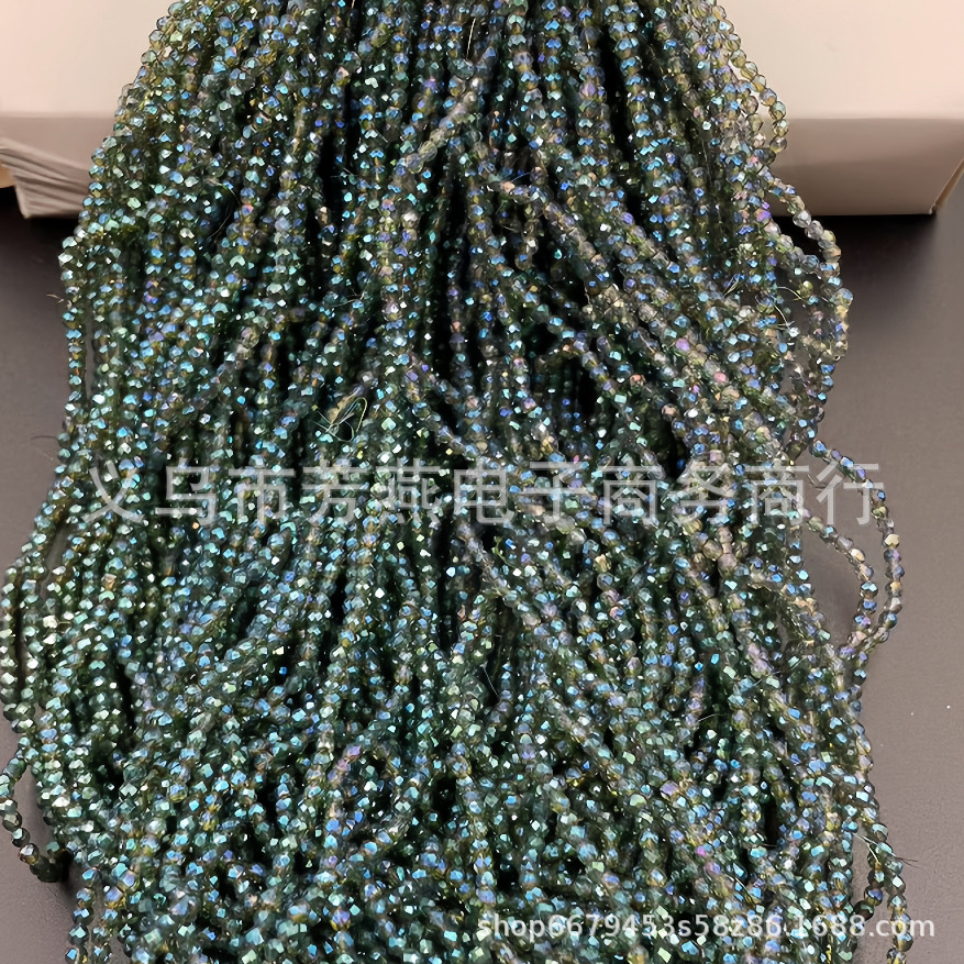 Cuentas planas de 1MM para ruedas de cuentas, cuentas de porcelana AB de alta temperatura, coloridas, transparentes, iridiscentes, facetadas, para pendientes, pulseras, espaciadores y micro cuentas.