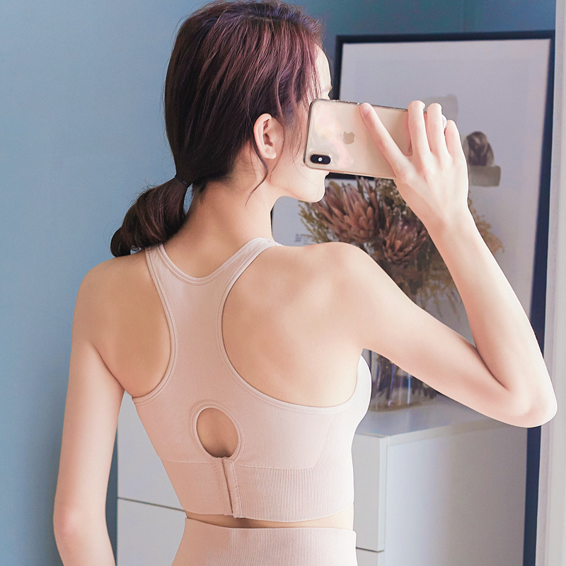 Large Size Shock-Absorbing Sports Bra Women's Buckle Sports Fitness Bra Push-Up Yoga Fitness Vest No Rims Bra Large Size Shock-Absorbing Sports Bra Women's Buckle Sports Fitness Bra Push-Up Yoga Fitness Vest No Rims Bra