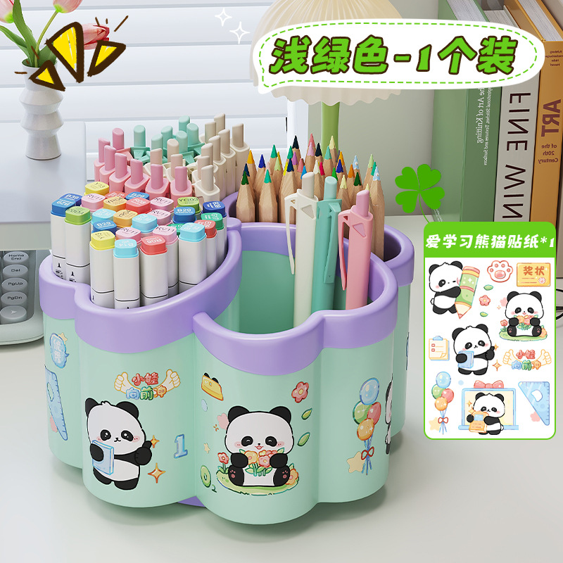 [1 Pack] Green + Love Learning Panda Stickers