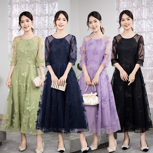 French Mini Dress 2025 New Birthday Party Amazon Dress Feminine Elegant Mid-Sleeve Evening Dress
