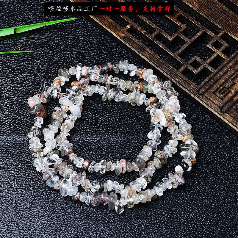 天然白粉黄紫水晶碎石半成品彩色水晶diy串珠散珠厂家批发|undefined