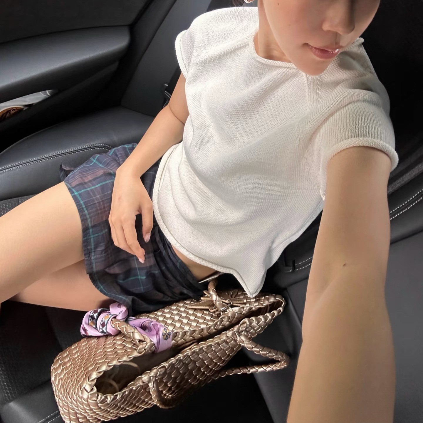 New Style Lazy Three-Color Linen Cotton Dry and Breathable Natural Curled Short Fitted Knitted Short-Sleeved T-Shirt for Women 5114