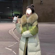 90绒大毛领羽绒服女2025年新款流行中长款过膝加厚洋气外套冬