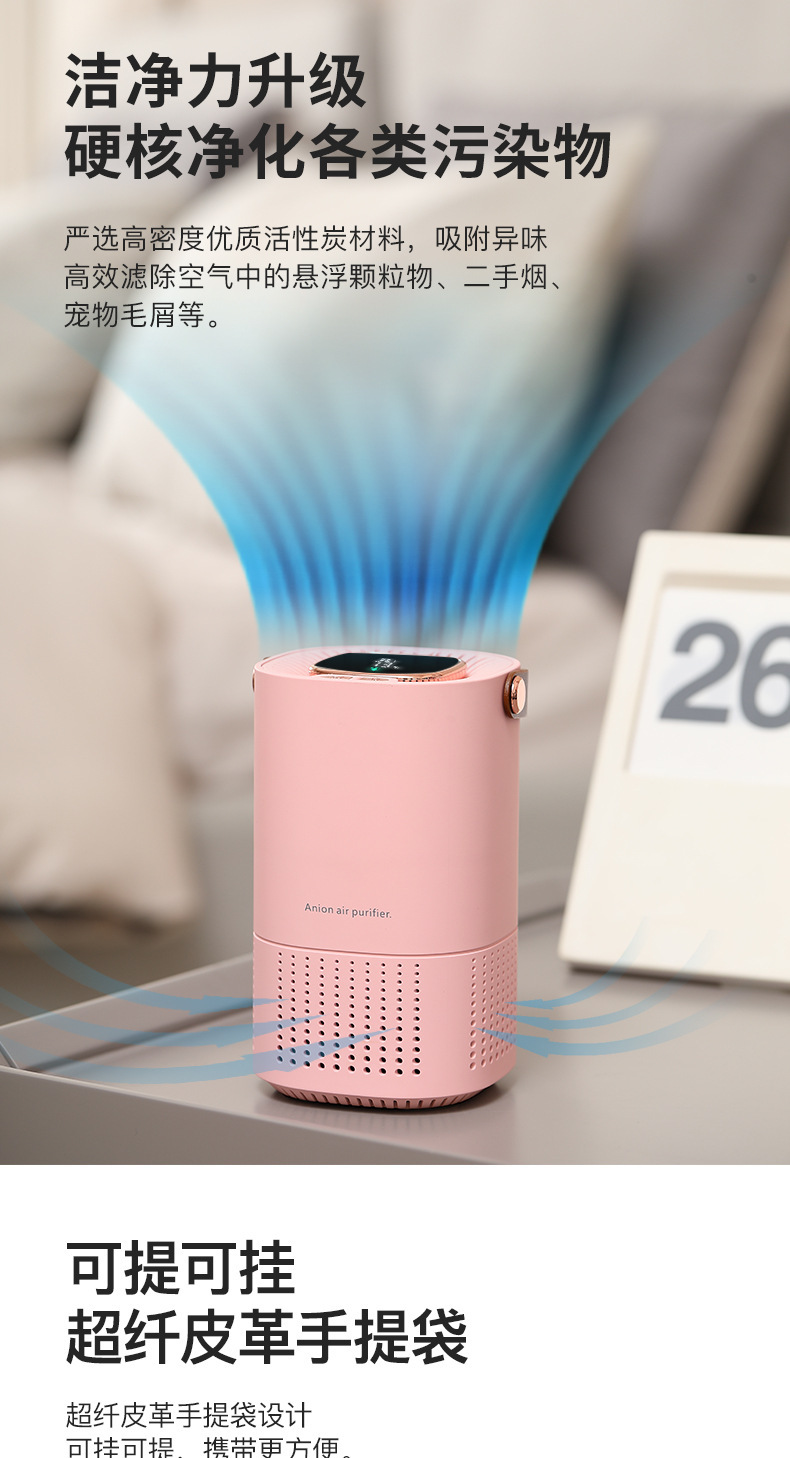 Desktop Car Air Purifier Car Household Negative Ion Sterilization Eliminates Formaldehyde Odor and Removes Smoke Odor Negative Ion