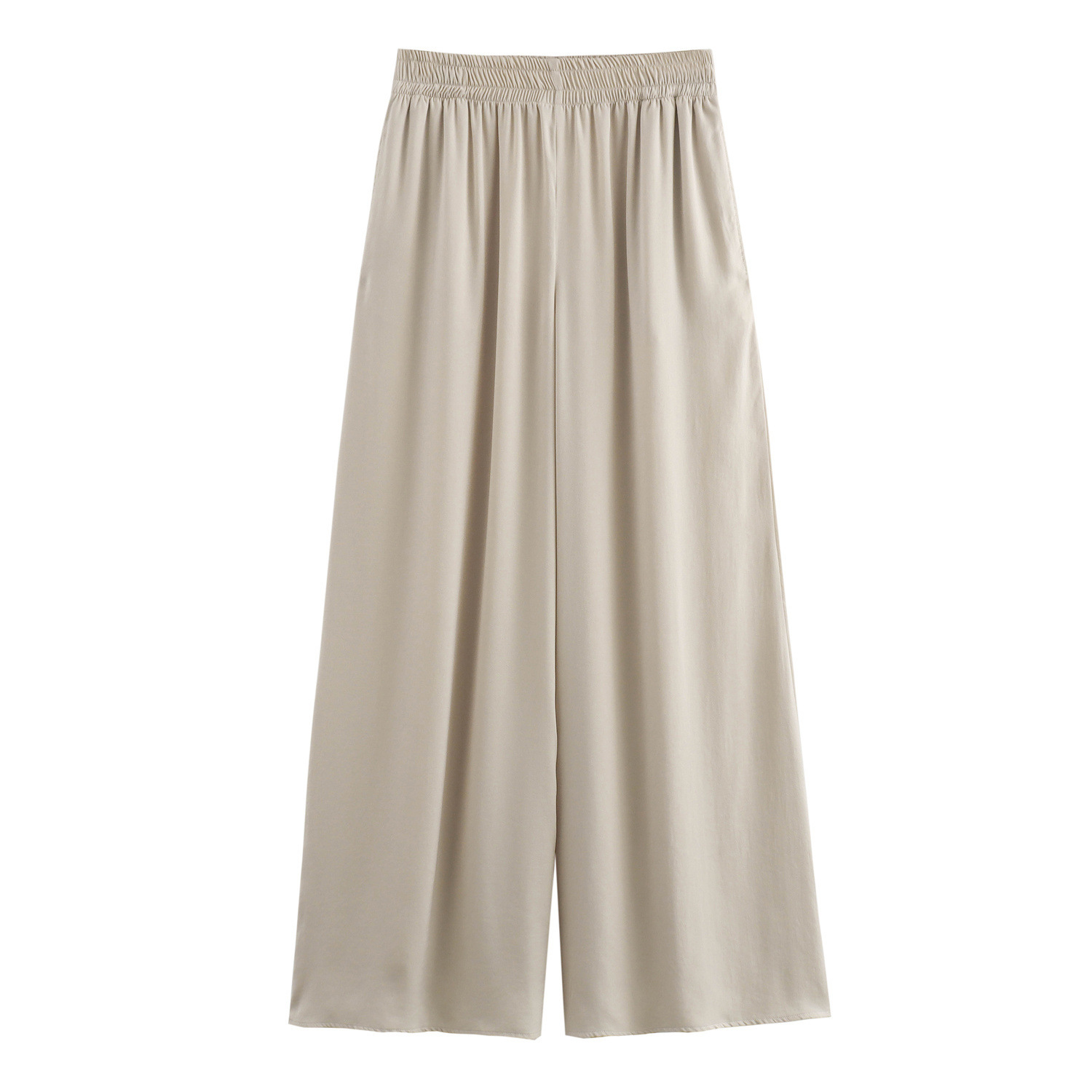 Women's 2024 Summer New Style Elastic Waist Fashion Wide Leg Pants_voghion.com