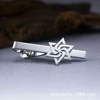 Мужской зажим для галстука, золотой, серебряный, шестиконечная звезда, деловой зажим для галстука, фиксирующая пряжка, булавка, модный тренд