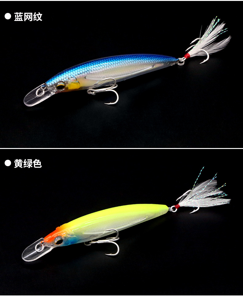 5 Colors Shallow Diving Minnow Lures Sinking Hard Plastic Baits Fresh Water Bass Swimbait Tackle Gear