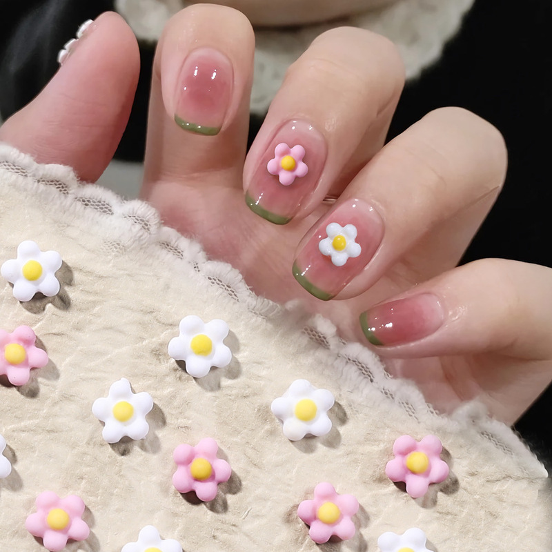 Nail diamond jewelry wholesale small Daisy nail jewelry girls small fresh flat diamond flower nail jewelry