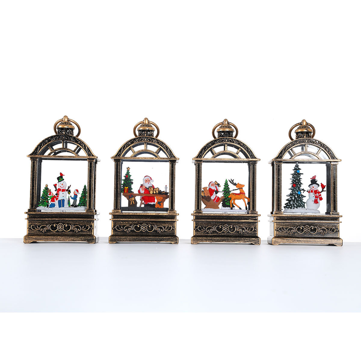 Navidad nueva ventana de luces creativas iluminadas con caja de música luces de noche decoraciones de Navidad regalos de Navidad