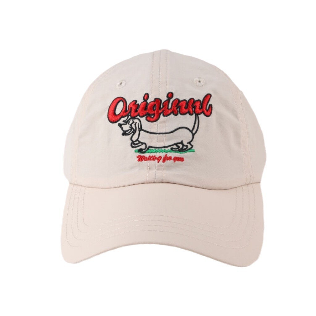 春夏新款出游防晒鸭舌帽男女韩版可爱速干可爱狗狗字母刺绣棒球帽