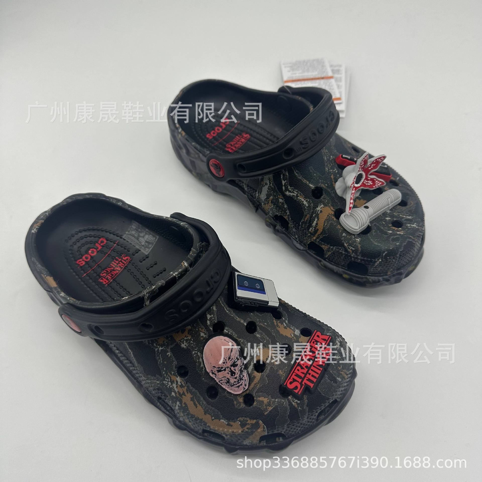 Uniseks Dark Kamuflyaj Başmaq Crocs Stilində