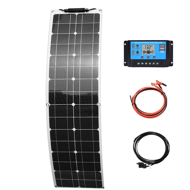 Panel solar transfronterizo 100W18V conjunto de controlador para baterías de automóviles, yates, RV camping