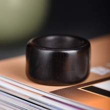 紫光檀黑檀木质扳指环礼物大拇指把件把玩礼品东非黑黄檀工艺小件