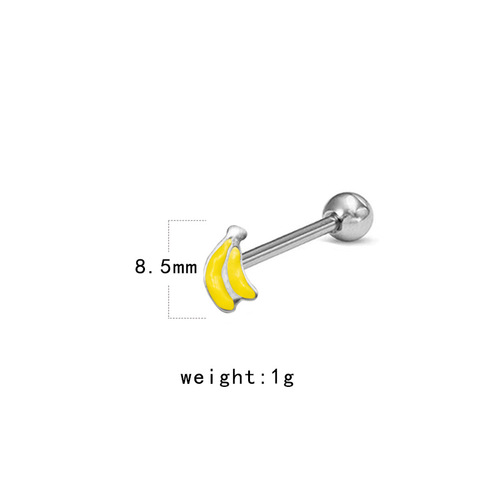 Gaibei European and American cross-border fruit tongue nail strawberry cute niche tongue nail European and American piercing jewelry cross-border factory direct sales