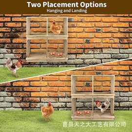 跨境木质鸡舍箱壁挂式农场小鸡饲养箱家用实木母鸡孵蛋箱宠物笼子