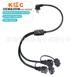 美规两脚极性一分二Y型分线NISPT-2 16AWG 125V防尘盖室内电源线